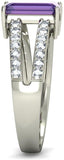 BlueStone The Andante White Gold Diamond, Amethyst 18 K Ring