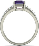 BlueStone The Andante White Gold Diamond, Amethyst 18 K Ring