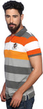 Nucode Striped Men's Polo Neck T-Shirt