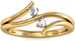 BlueStone The Twin Wingflow Yellow Gold Diamond 18 K Ring