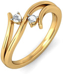 BlueStone The Twin Wingflow Yellow Gold Diamond 18 K Ring