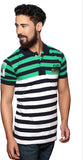 Nucode Striped Men's Polo Neck T-Shirt