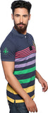 Nucode Striped Men's Polo Neck T-Shirt