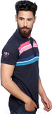 Nucode Striped Men's Polo Neck T-Shirt