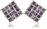 Eclat 514278RTN Rhodium Swarovski Crystal Alloy, Brass Stud Earring
