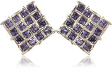 Eclat 514278RTN Rhodium Swarovski Crystal Alloy, Brass Stud Earring