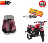 K&N 1 Bike Spark Plug, 1 Air Filter-TVS Sport Combo