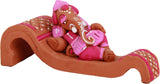Adaa Terracotta - Reclining Ganesha on Sofa - Pink Showpiece  -  11.9 cm