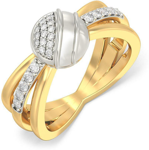 BlueStone The Victors Yellow Gold Diamond 18 K Ring