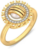 BlueStone The Golden Arm Yellow Gold Diamond, Pearl 18 K Ring