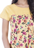 Peppermint Blues Casual Short Sleeve Floral Print Women's Top