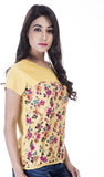 Peppermint Blues Casual Short Sleeve Floral Print Women's Top