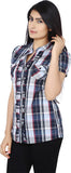 Eves Pret A Porter Women's Checkered Casual Shirt