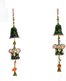 Craftuno Hand Painted Lord Ganesha Idols Door Hanging - Set of 2 Showpiece  -  0 cm