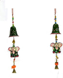 Craftuno Hand Painted Lord Ganesha Idols Door Hanging - Set of 2 Showpiece  -  0 cm