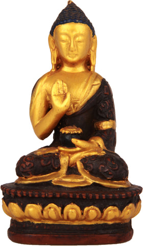 Adaa Buddha In Aashirwad Mudra Showpiece  -  9 cm