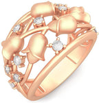 BlueStone Exquisite Tulip Rose Gold Diamond 14 K Ring