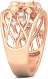 BlueStone Exquisite Tulip Rose Gold Diamond 14 K Ring
