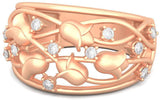 BlueStone Exquisite Tulip Rose Gold Diamond 14 K Ring