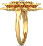 BlueStone Heavenly Sunflower Yellow Gold Diamond 18 K Ring