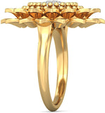BlueStone Heavenly Sunflower Yellow Gold Diamond 18 K Ring