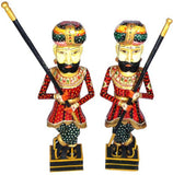 Surface 180 Set of 2 Rajasthani Wooden Watch Man With Hand Painting Showpiece  -  26 cm