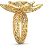BlueStone Sylvan Lattice Yellow Gold Diamond, Pearl 14 K Ring