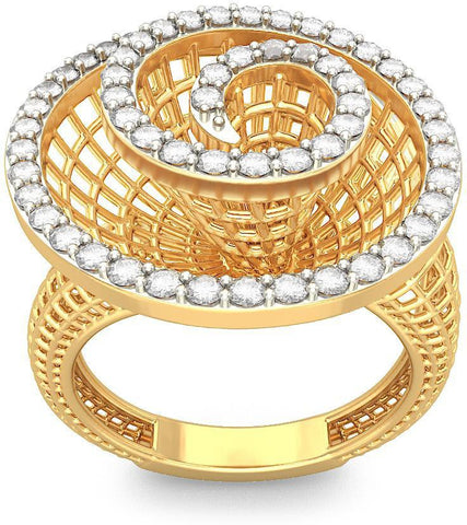 BlueStone Helix Lattice Yellow Gold Diamond 14 K Ring
