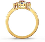 BlueStone Priyala Ring Yellow Gold Diamond, Ruby 18 K Ring