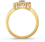 BlueStone Priyala Ring Yellow Gold Diamond, Ruby 18 K Ring