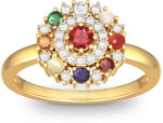 BlueStone Priyala Ring Yellow Gold Diamond, Ruby 18 K Ring