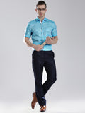 INVICTUS Men's Checkered Formal Linen Shirt