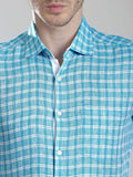 INVICTUS Men's Checkered Formal Linen Shirt