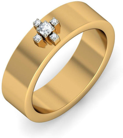 BlueStone The Crocio Band Yellow Gold Diamond 14 K Ring