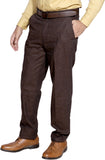 IndiWeaves Regular Fit Men's Linen Brown, Blue Trousers