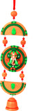 Adaa Ganesha Wall Hanging (3 Piece-Round) - Green Showpiece  -  25.5 cm