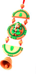 Adaa Ganesha Wall Hanging (3 Piece-Round) - Green Showpiece  -  25.5 cm