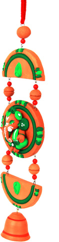 Adaa Ganesha Wall Hanging (3 Piece-Round) - Green Showpiece  -  25.5 cm