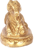 Adaa Sitting Nandi with Round Base Showpiece  -  4 cm