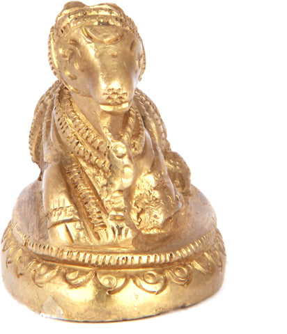 Adaa Sitting Nandi with Round Base Showpiece  -  4 cm