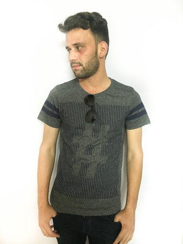 ARMOIRE Printed Boy's Round Neck Grey T-Shirt