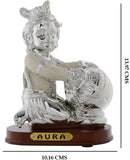 Jaipur Crafts Premium Collection Silver Lord Krishna With Makhan Matki Showpiece  -  13.97 cm