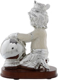 Jaipur Crafts Premium Collection Silver Lord Krishna With Makhan Matki Showpiece  -  13.97 cm