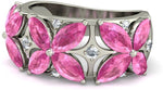 BlueStone The Bougainvillea White Gold Sapphire, Diamond 18 K Ring