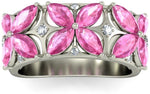 BlueStone The Bougainvillea White Gold Sapphire, Diamond 18 K Ring
