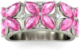 BlueStone The Bougainvillea White Gold Sapphire, Diamond 18 K Ring
