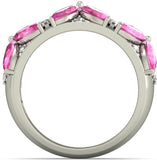 BlueStone The Bougainvillea White Gold Sapphire, Diamond 18 K Ring