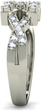 BlueStone The Morning Glory Band White Gold Diamond 18 K Ring