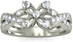 BlueStone The Morning Glory Band White Gold Diamond 18 K Ring