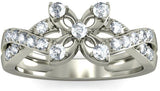 BlueStone The Morning Glory Band White Gold Diamond 18 K Ring